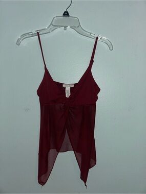 Full Tilt Maroon Sheer Top